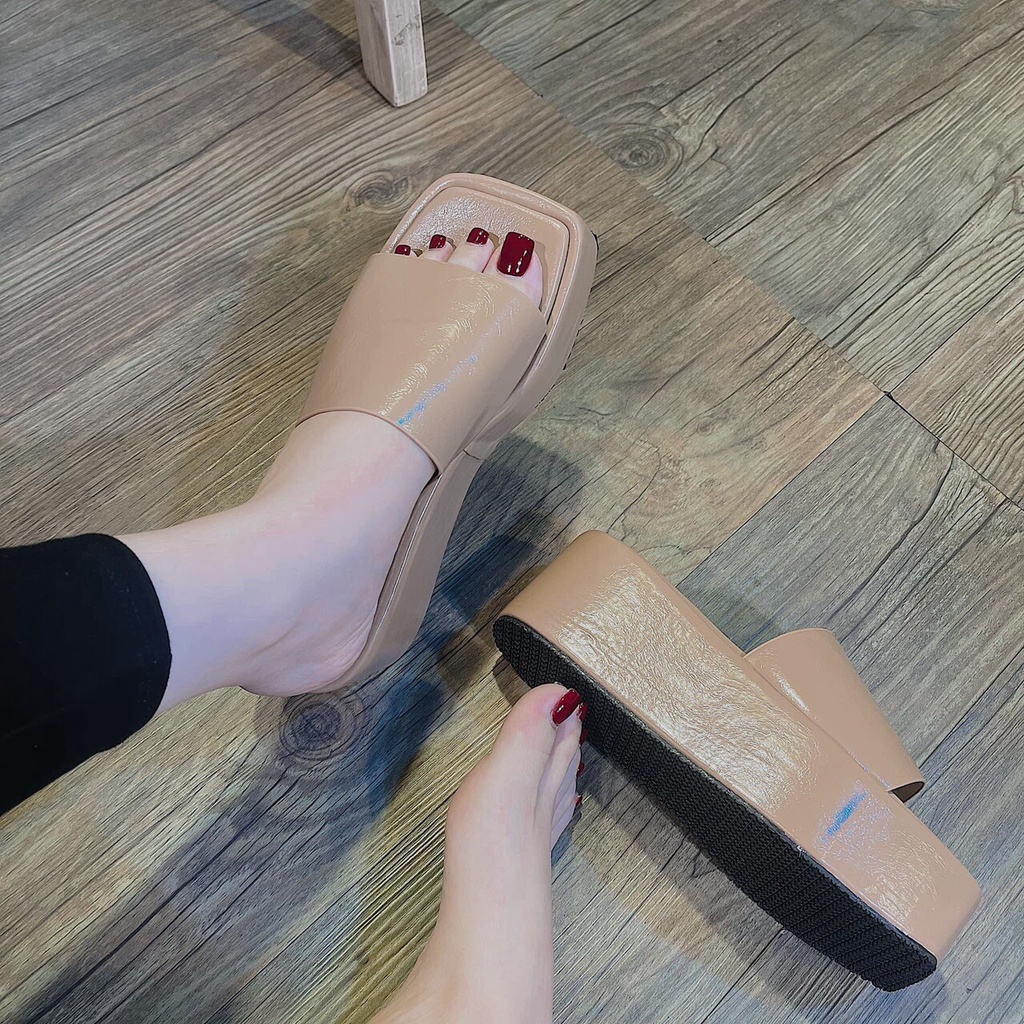 Dép Xuồng Đế Bánh Mì 7p Mẫu Cực HOT Chất Cao Cấp 2 Màu Trắng Và Nâu Tây Cực Xinh Lên Chân Siêu Đẹp - Chị Chảnh Store