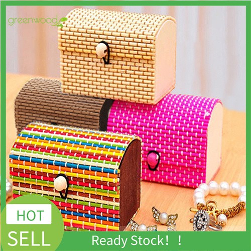 Hộp Đựng Trang Sức Với Sức Chứa Lớn Làm Bằng Gỗ Tre Kiểu Dáng Đáng Yêu