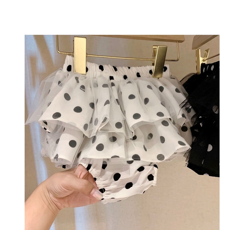 Chân Váy Lưới Chấm Bi Dễ Thương Cho Bé Gái