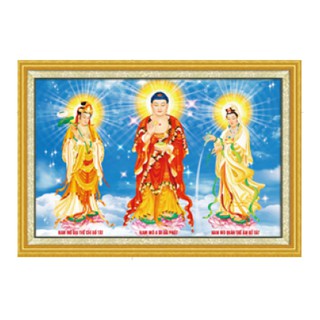 Tranh Thêu Chữ Thập Tam Thế Phật 88935 (100x74cm) Chưa Thêu