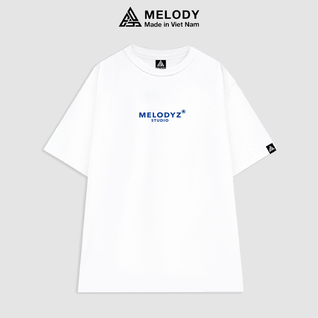 Áo Thun Unisex Logo Local Brand MelodyZ, Áo Phông Nam Nữ Tay Lỡ Form Rộng Oversize Cotton 100% Basic Tee
