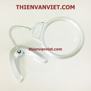 Kính lúp kỹ thuật để bàn cỡ lớn D107 mm , có đèn và chân đế