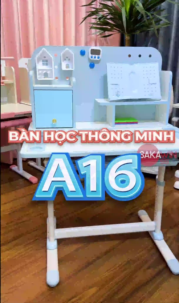 Bộ Bàn học cho bé kèm giá sách Sakawin A16, Bàn học thông minh chống gù Bảo hành 24 tháng  Size to 80cm, Độ bền cao | BigBuy360 - bigbuy360.vn