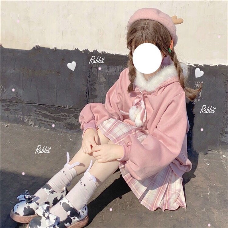 Áo khoác hoodie phối tai dễ thương năng động cho nữ | BigBuy360 - bigbuy360.vn