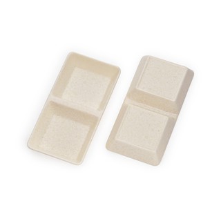 10 cái chén chấm 2 ngăn Melamine Vân Đá Kem/Đen/Xanh/Ngọc/Cam (C103-VD)