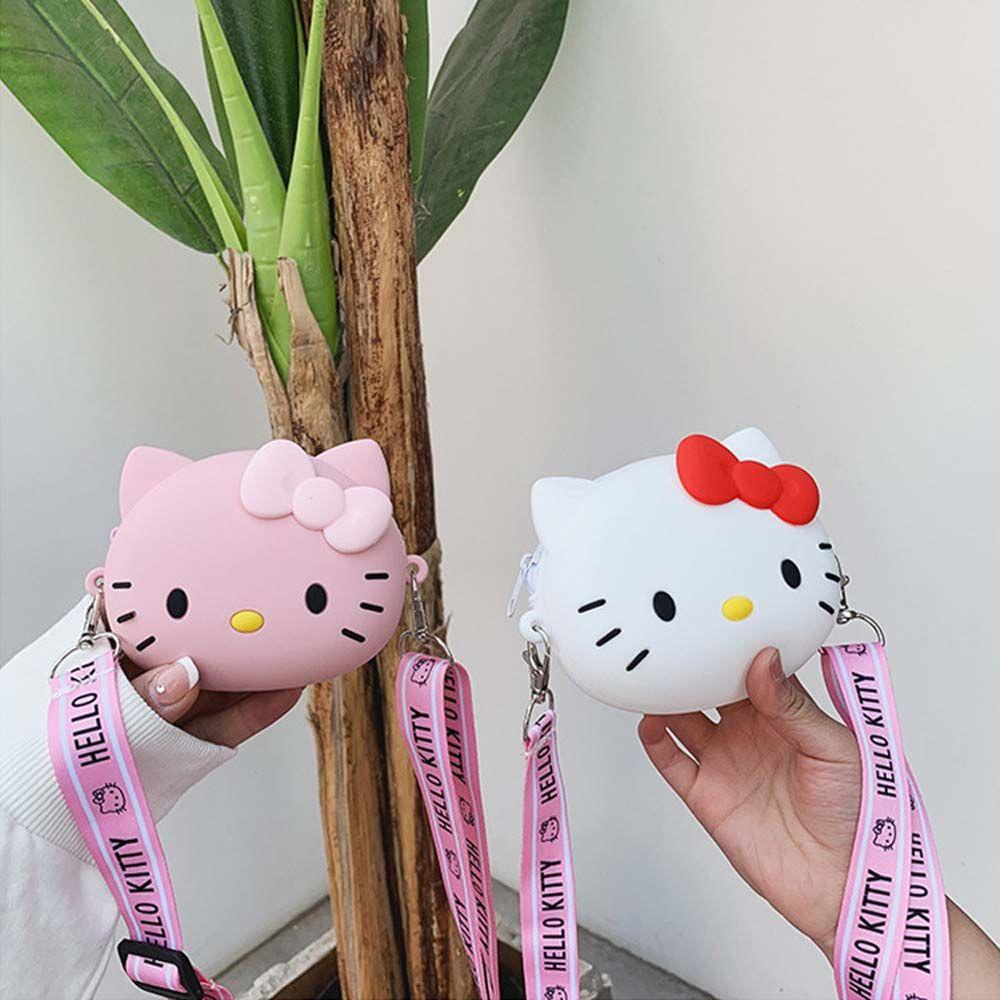 Túi Đeo Chéo Bằng Silicone Hình Mèo May Mắn Cho Bé