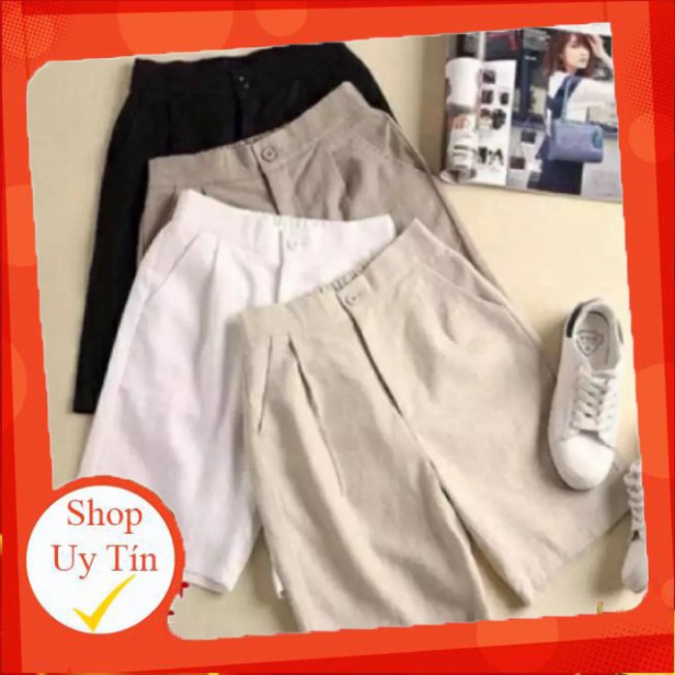 (giá rẻ vô địch) Quần culottes đũi lửng nhật mềm mát lưng thun cúc trước nhiều màu
