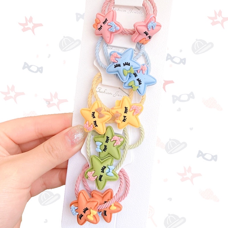 Set 05 đôi dây buộc tóc xinh xắn cho Bé gái