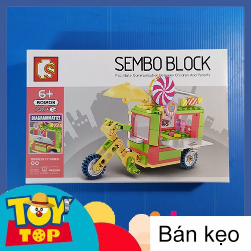 [Một hộp] ghép Sembo Block 601200 ~ 601203 lắp ráp xếp hình xe hàng bán dạo, cửa hàng lưu động