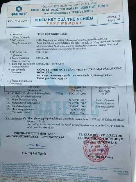 1/2 kg tinh bột nghệ Nano curcumin