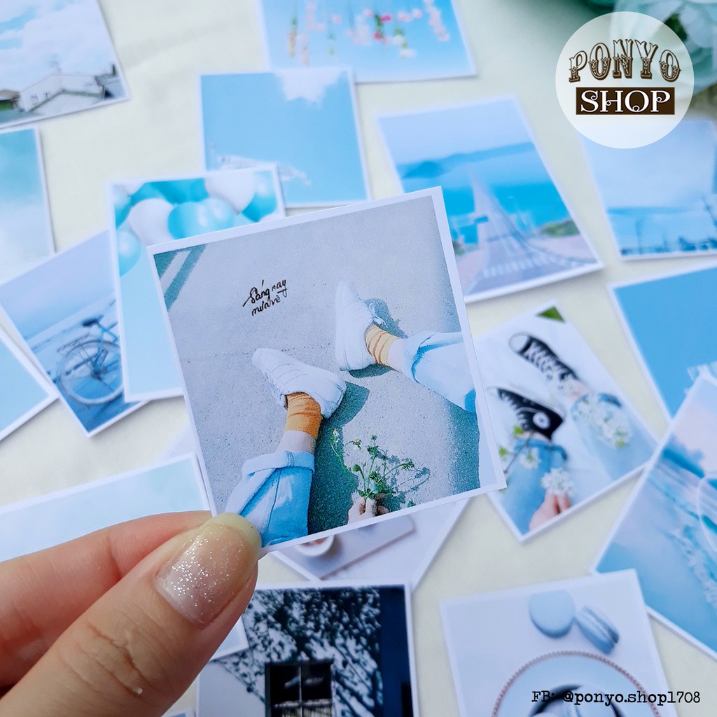 Set 21 sticker nhãn dán ảnh phong cách Instagram  trang trí Scrapbook/Planner