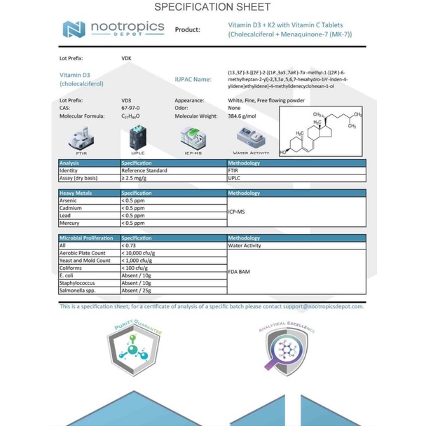 365 viên Vitamin D3 + K2 5000IU Cholecalciferol + Menaquinone-7