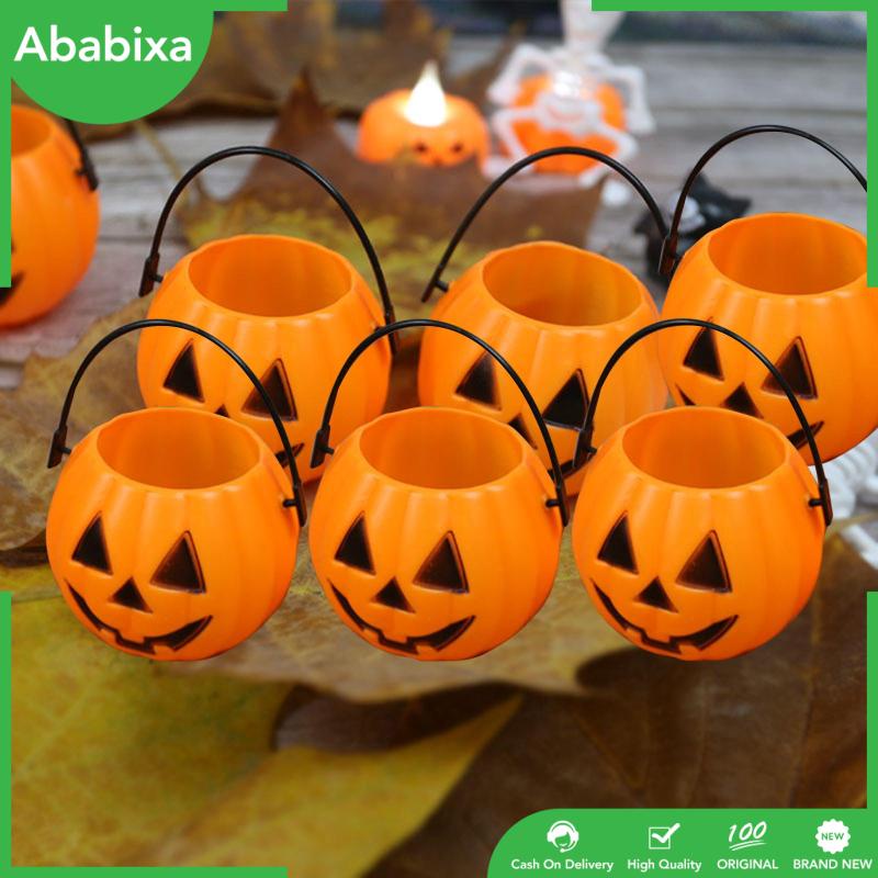 Set 6 Giỏ Đựng Kẹo Có Tay Cầm Trang Trí Tiệc Halloween