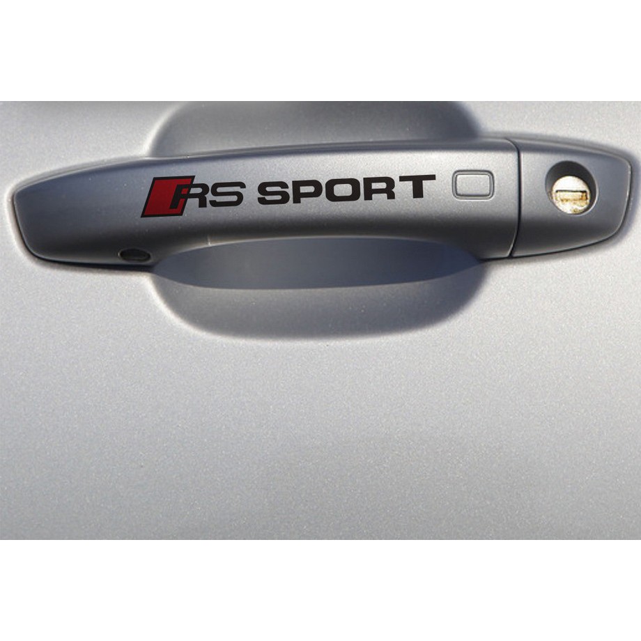 Decal Tem RS-Sport Dán Tay Cửa Xe ô Tô, Trang Trí ô Tô