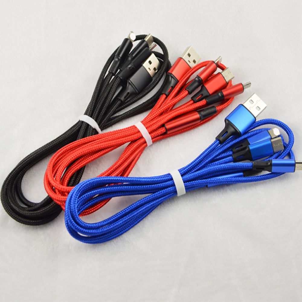 Cáp sạc 3 đầu dây dù Type C Micro Usb LN - Cáp sạc bọc dù