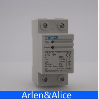 Bảo vệ chống quá áp, mất pha, bảo vệ điện áp, đứt trung tính 1 pha 40A TOMZN