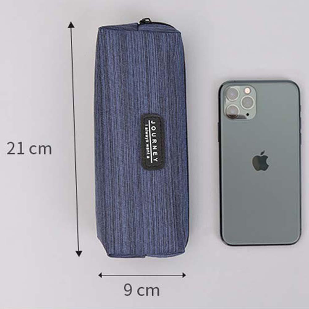 Túi Đựng Bút Bằng Vải Canvas Màu Xám Trơn Dành Cho Học Sinh Hộp Bút