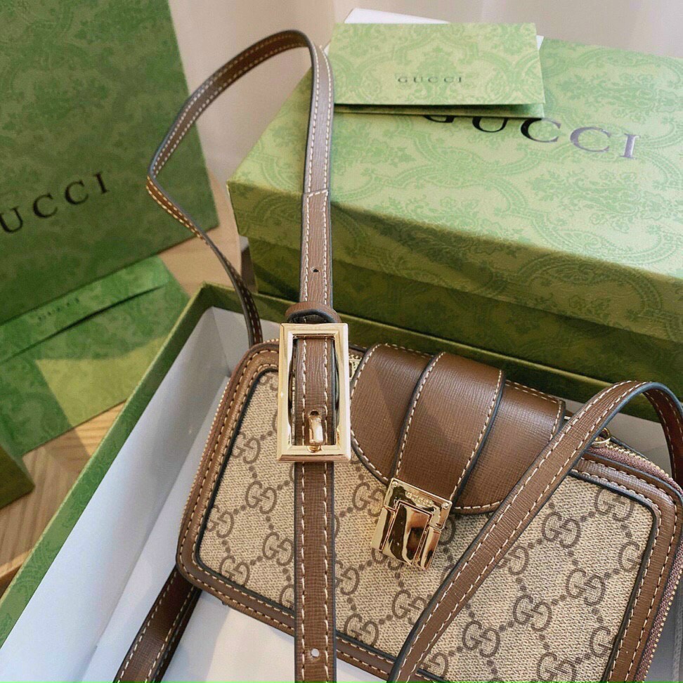 Túi gucci hộp khóa gài hàng QC