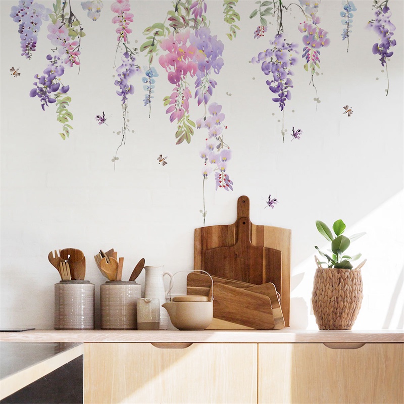 Mới Sticker Dán Tường Họa Tiết Hình Con Bướm Và Hoa Dùng Trong Trang Trí Phòng Khách Phòng Ngủ