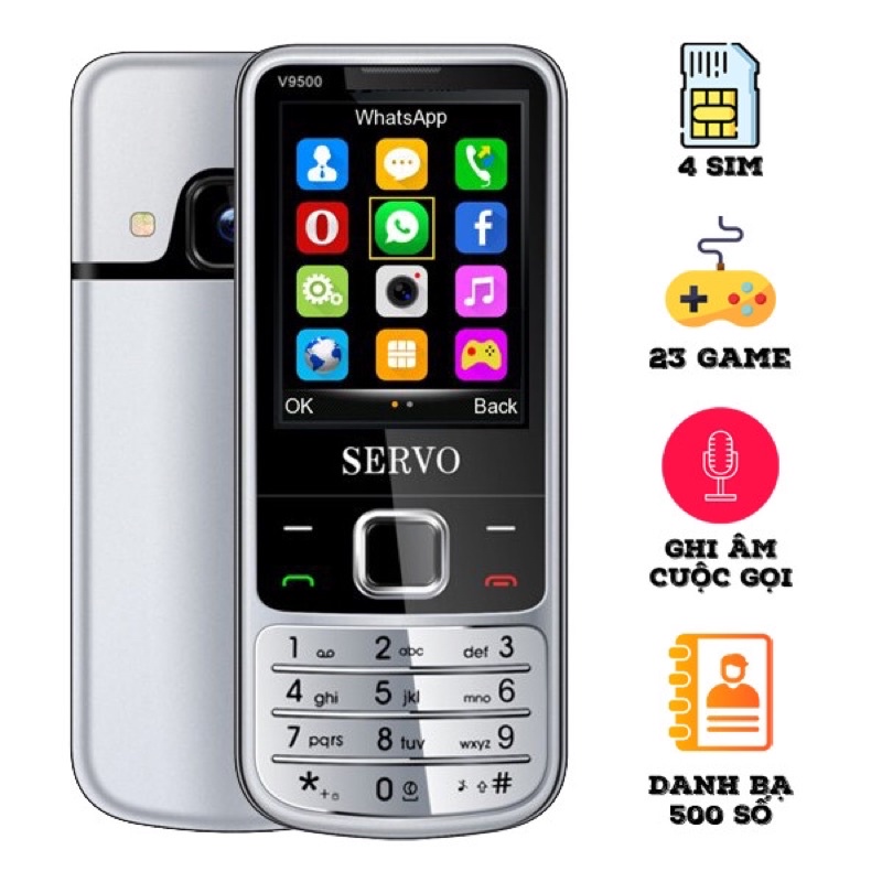 Điện Thoại 4 Sim Có Ghi Âm Cuộc Gọi Bảo Hành 12 Tháng
