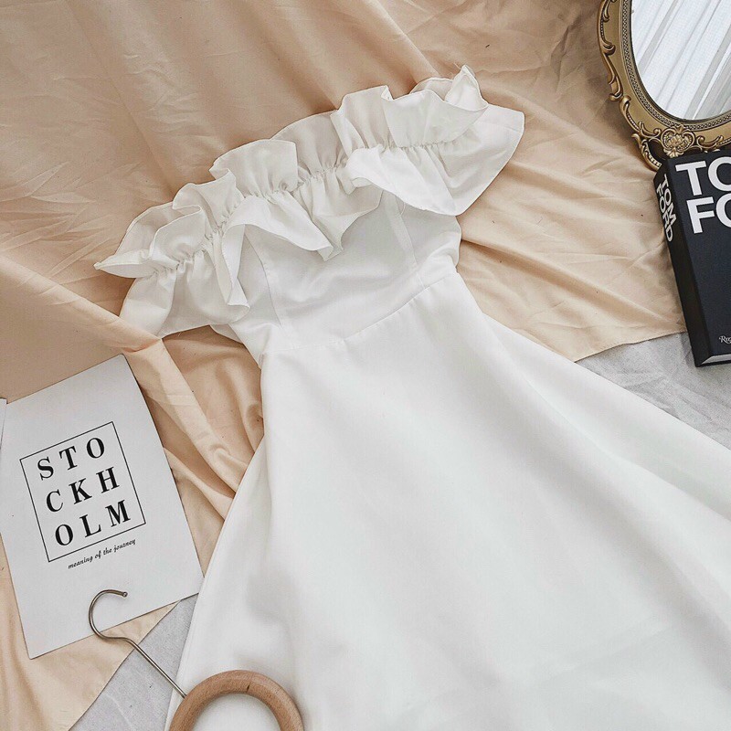 [SẴN] đầm trắng trễ vai tiểu thư công chúa váy xoè bồng dễ thương xinh xắn (kèm hình ảnh thật, video thật, feedback thật | BigBuy360 - bigbuy360.vn