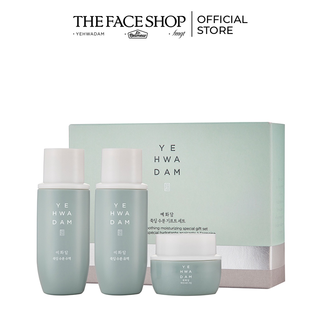 Bộ Sản Phẩm Dưỡng Ẩm Thefaceshop  Yehwadam Artemisia Soothing Moisturizing Special Gift Set (3pcs)(01/06/2023)