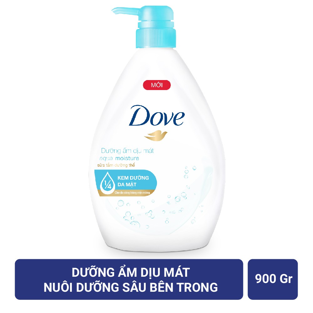 Sữa tắm dưỡng thể Dove với 1/4 kem dưỡng da mặt cho da căng bóng mịn màng 900g | BigBuy360 - bigbuy360.vn