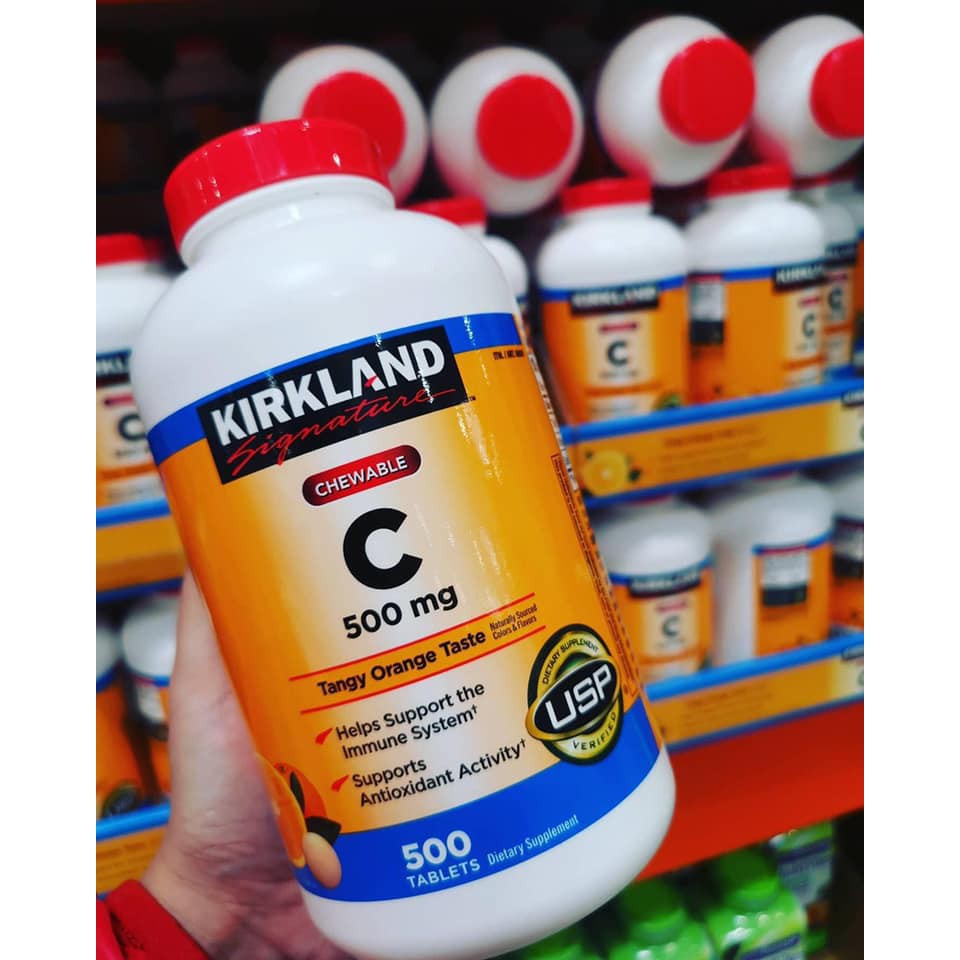 Viên Ngậm KIRKLAND Signature VITAMIN C 500 mg CHEWABLE hộp 500 viên