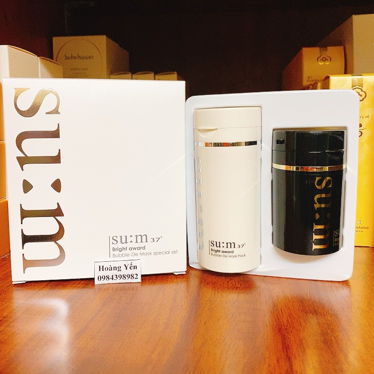 Set nạ sủi bọt thải độc Su:m37 Bright Award Bubble-De Mask 100ml + 50ml