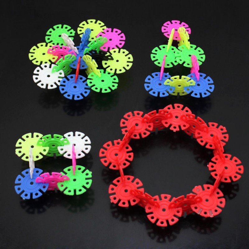 Set 150 khối xếp hình bằng nhựa hình hoa tuyết đồ chơi giáo dục cho trẻ em