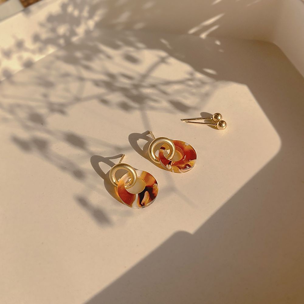 Khuyên Tai Tròn Bằng Hợp Kim Acrylic Nhiều Màu Tinh Tế Thời Trang Hàn Quốc Cho Nữ