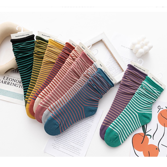 Tất nhún kiểu nhật, nhiều màu bằng sợi bông siêu thoáng, thấm mồ hôi