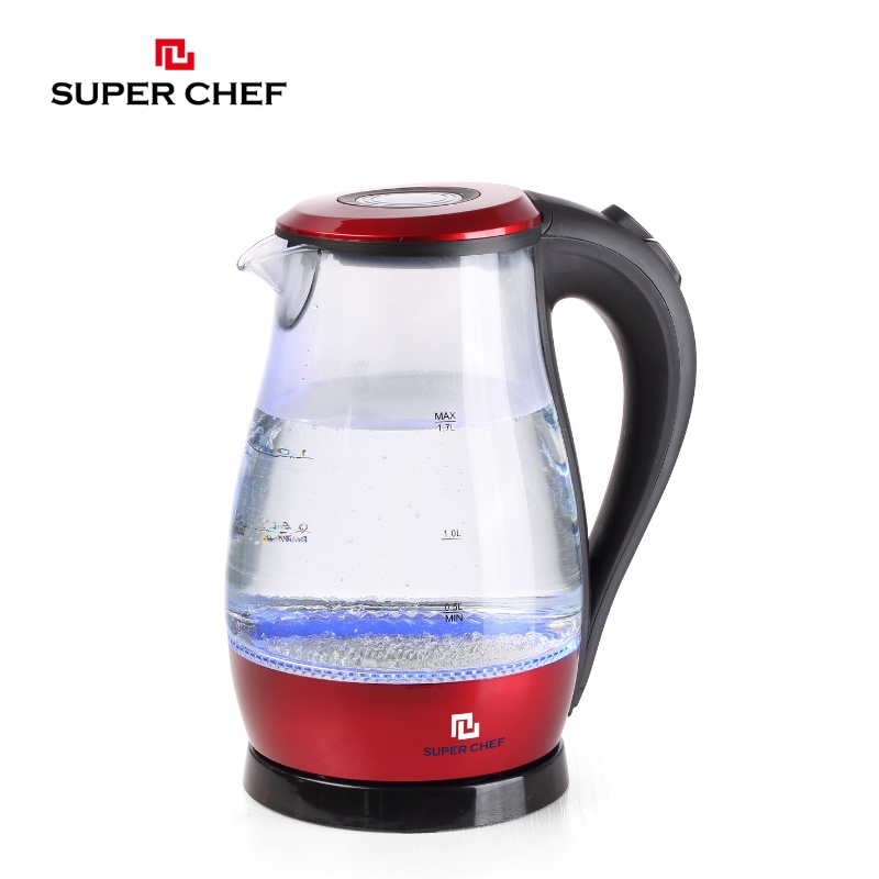 [Mã BMBAU50 giảm 7% đơn 99K] Ấm Siêu Tốc Thủy Tinh 1.7l Super Chef Cao Cấp, Siêu An Toàn