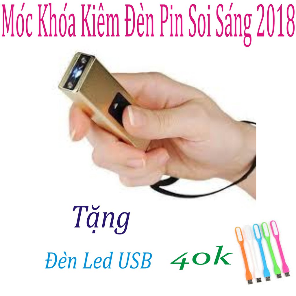 Móc Khoá Thông Minh Kiêm Đèn Pin Siêu Sáng Mới + Đèn LED USB