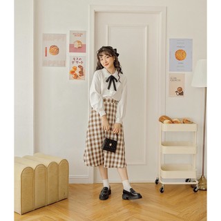 Chân váy Checkered Midi Skirt