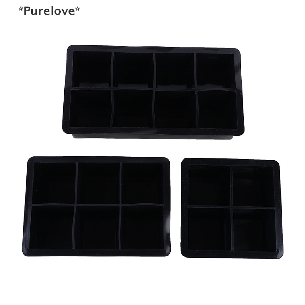 Khuôn silicon làm đá viên 4 / 6 / 8 ô vuông lớn