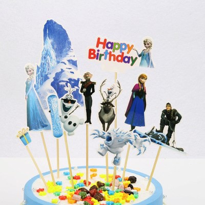 Set que cắm công chúa Elsa_Phụ kiện trang trí bánh sinh nhật