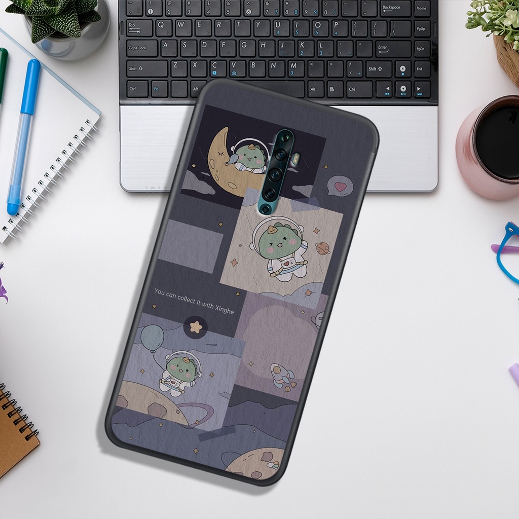 Ốp Lưng OPPO K3 - REALME X - RENO - RENO 2 - RENO 2F  , In Hình Khủng Long Đáng Yêu.