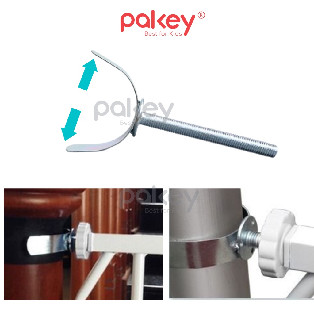 Chốt tròn - vít chữ U cho bề mặt trụ con tiện, chốt thẳng cho thanh chắn cửa chắn cầu thang Pakey