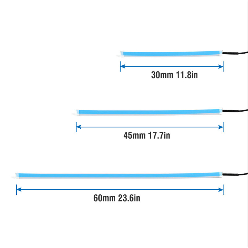 PM Bộ Led Dây Độ Mí Ngoài Đèn Pha Ô Tô 2 IN 1 60cm Xi Nhan Vàng Chạy Đuổi