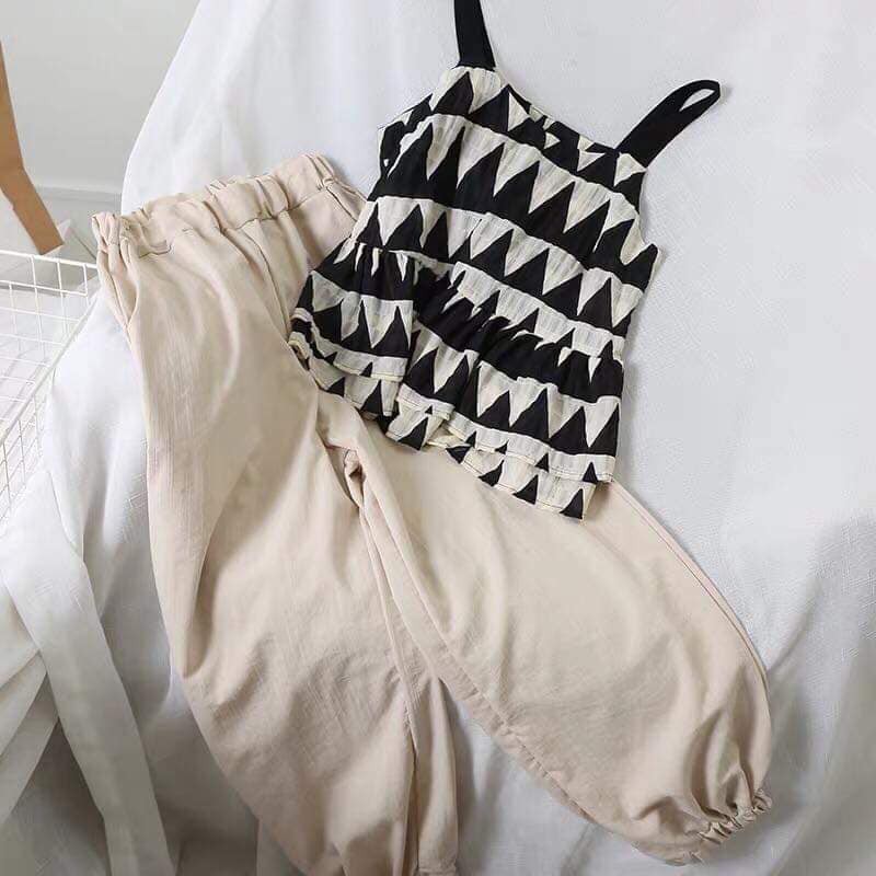 [HÀNG ORDER ~ 10 NGÀY]_ Set áo 2 dây quần đũi thời trang vintage cho các nàng đi du lịch mùa hè [ CÓ VIDEO & ẢNH THẬT]