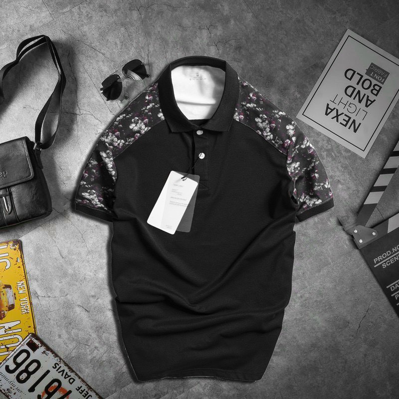 Áo Thun Cổ Bẻ, Áo Polo Nam Tay Ngắn Phối Hoa Văn Mẫu Mới Hè 2021 Chất Thun Cá Sấu Thoáng Mát - AC107 - Shopmens | BigBuy360 - bigbuy360.vn