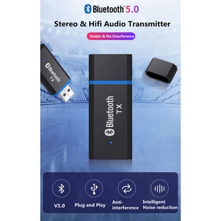 Bộ phát Bluetooth 5.0 +Bộ điều hợp âm thanh EDR cho TV PC Tai nghe 3,5 mm Giắc cắm Aux USB Âm thanh nổi Âm nhạc không dây Cắm và chạy