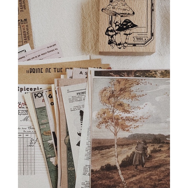 [V02] set 210 món vintage cổ điển trang trí sổ bullet journal phụ kiện decor chụp ảnh