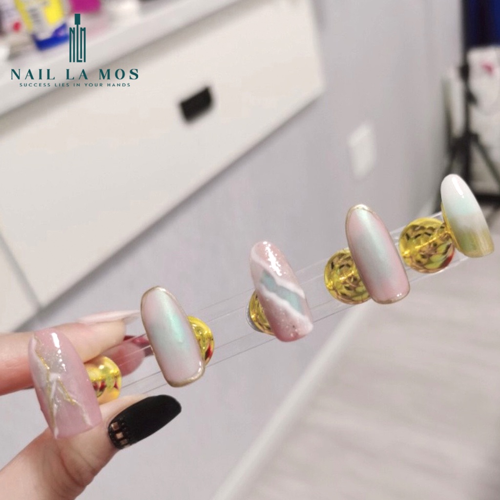 Bột tráng gương trong suốt ánh ngọc trai dạng nén bám móng lên màu đẹp loại xịn