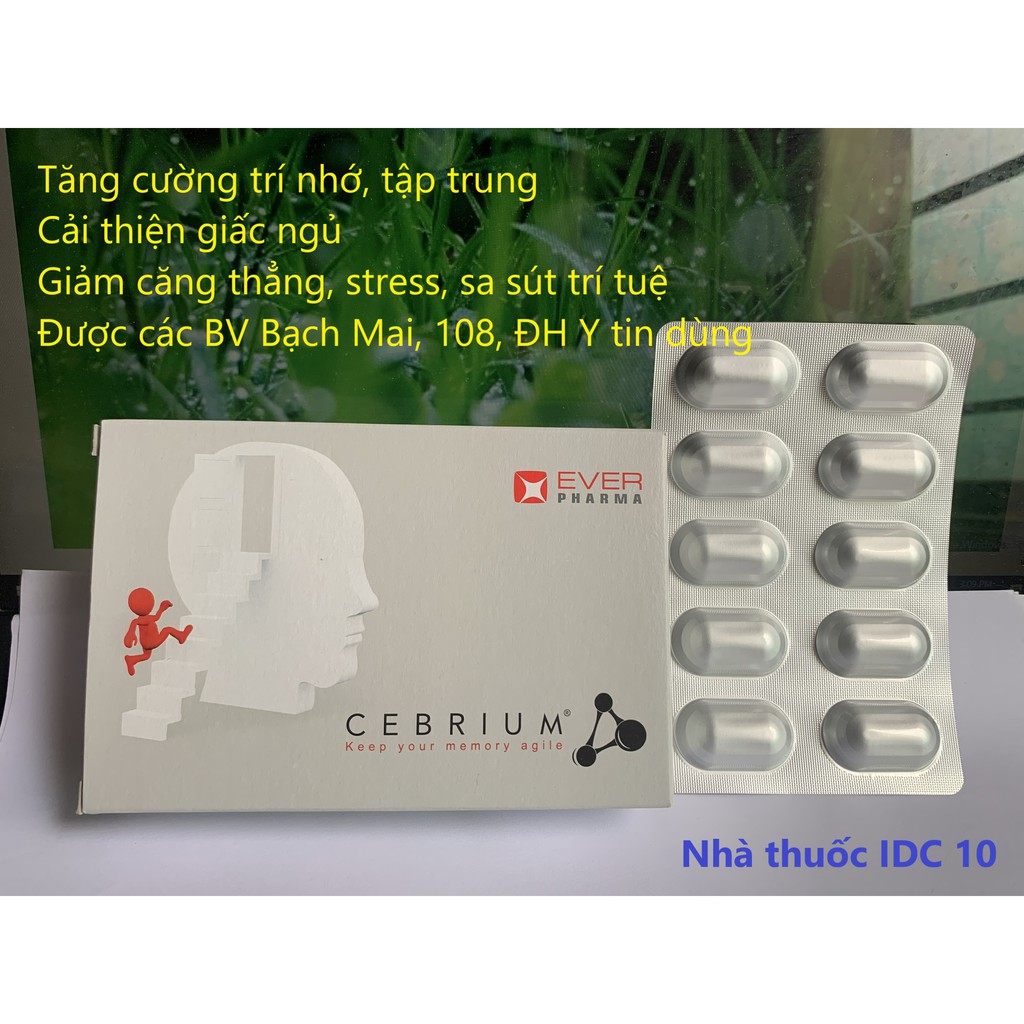 Viên bổ não CEBRIUM: tăng cường trí nhớ, hỗ trợ mất ngủ, giảm lo âu căng thẳng- Bv Bạch Mai,108 tin dùng - Nhập khẩu Áo