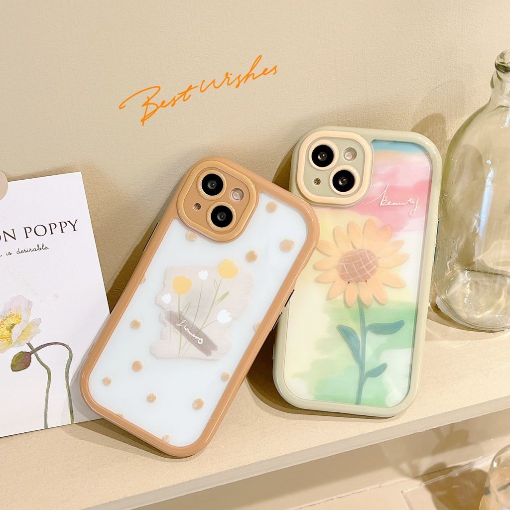 Ốp Điện Thoại Họa Tiết Hoa Hướng Dương Nhỏ Xinh Cho iPhone 12 13 11 Pro Max X Xs Max Xr