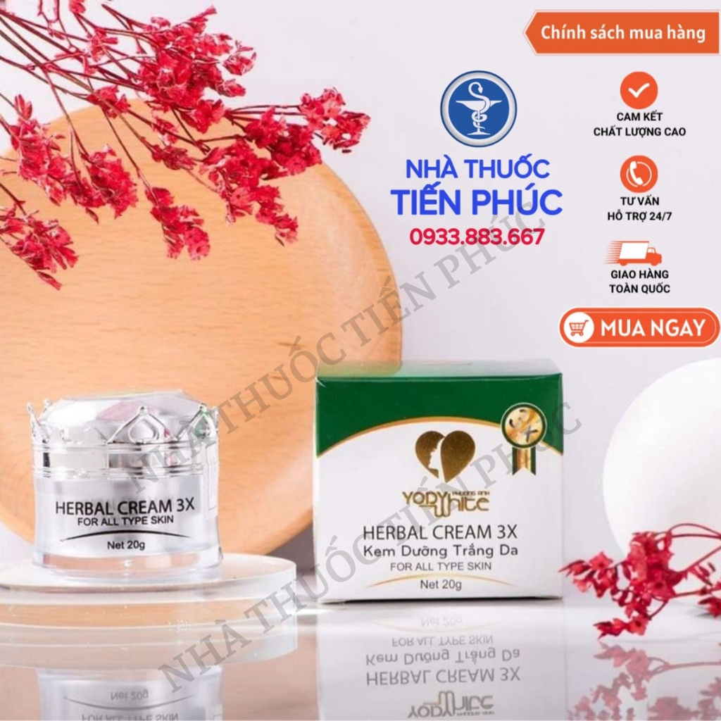 HERBAL CREAM 3X – Kem 3X Phương Anh dưỡng trắng da mặt Lọ 20G