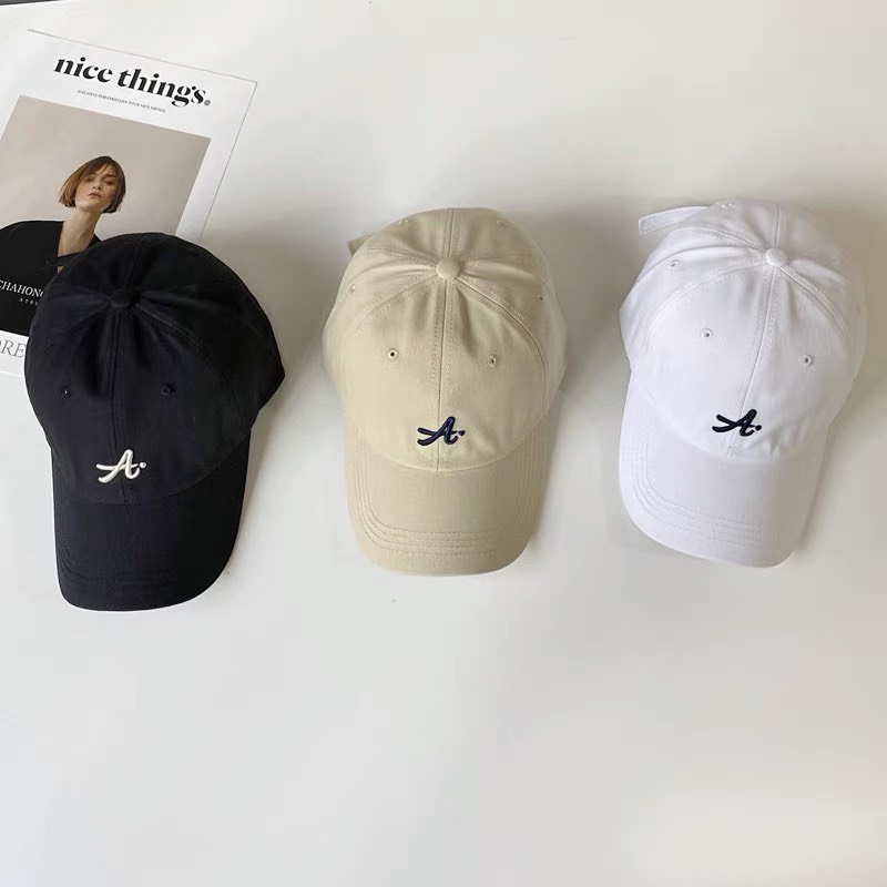 [Mã FAMARAL1 giảm 10K đơn 50K]Mũ Lưỡi Trai Hoạ Tiết Chữ A Nón Kết Nam Nữ Fashion Phong Cách