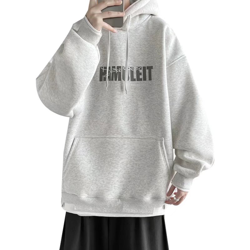 Áo hoodie nam tay dài in chữ phong cách Nhật Bản thời trang thu đông size m-5xl